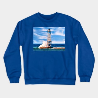 Frankfort "North Breakwater" Lighthouse - Color Crewneck Sweatshirt